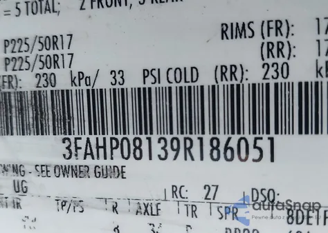 2009 Ford Fusion Sel from USA, damaged, VIN 3FAHP08139R186051